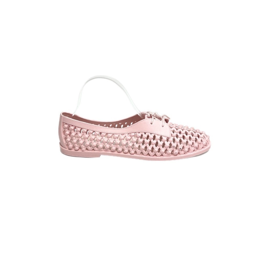 Vintage 1980s pink molded plastic lattice vented lace up deck shoes - Picture 2 of 8